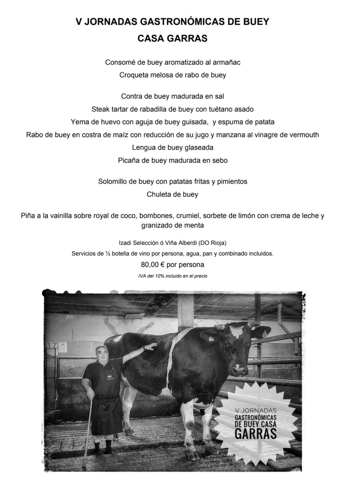 V JORNADAS GASTRONÓMICAS DE BUEY CASA GARRAS